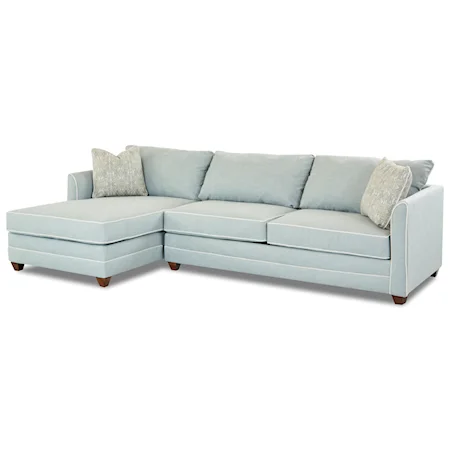 Two Piece Sectional Sofa with RAF Sleeper Sofa and Enso Memory Foam Mattress